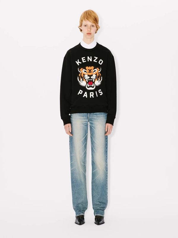 Lucky Tiger Printing Cotton Sweatshirt