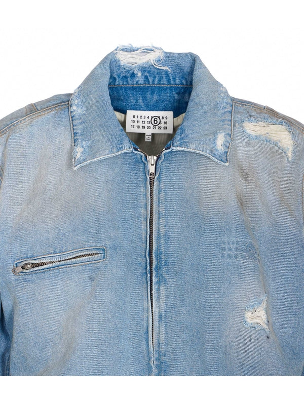 Mm6 Maison Margiela Sky Blue Trucker Jacket