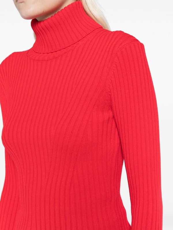 Ribbed High Neck Knit