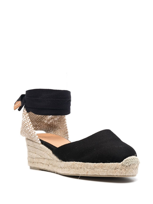 Castaner Black Wedge Sandals