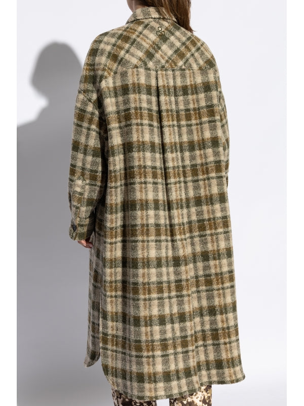 Fontizi Check Pattern Wool Coat