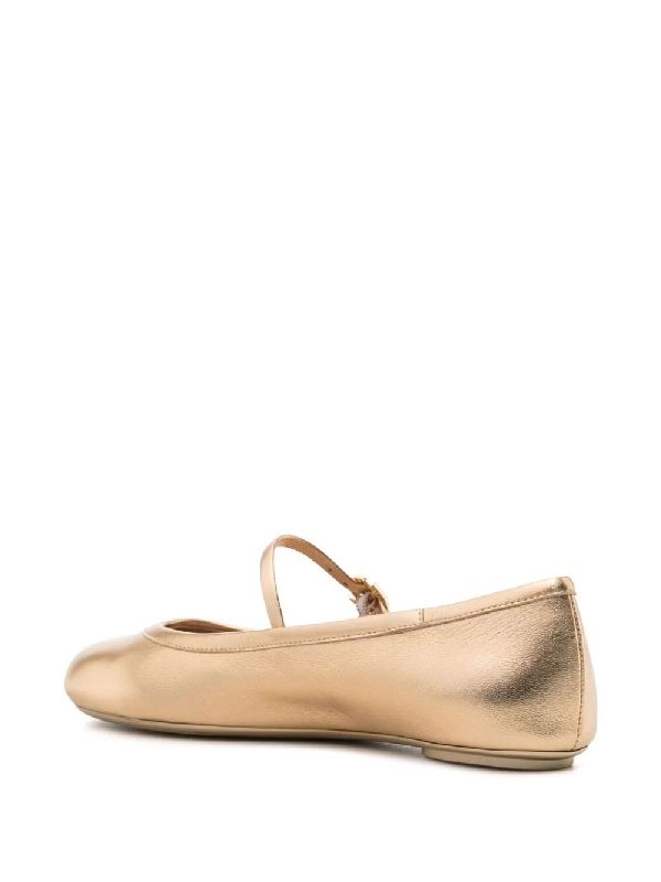 Carla Metallic Mary Jane Flat Shoes