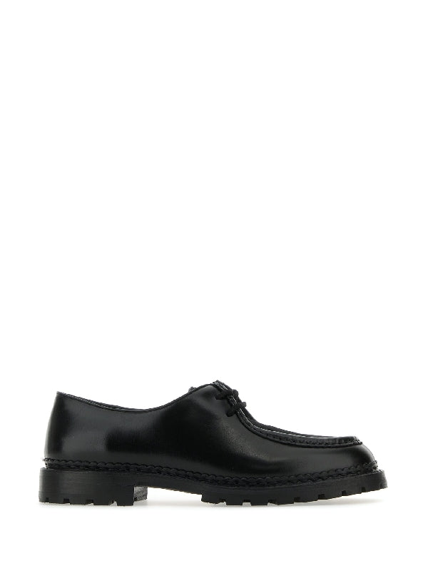 Black Leather Moccasin Loafers