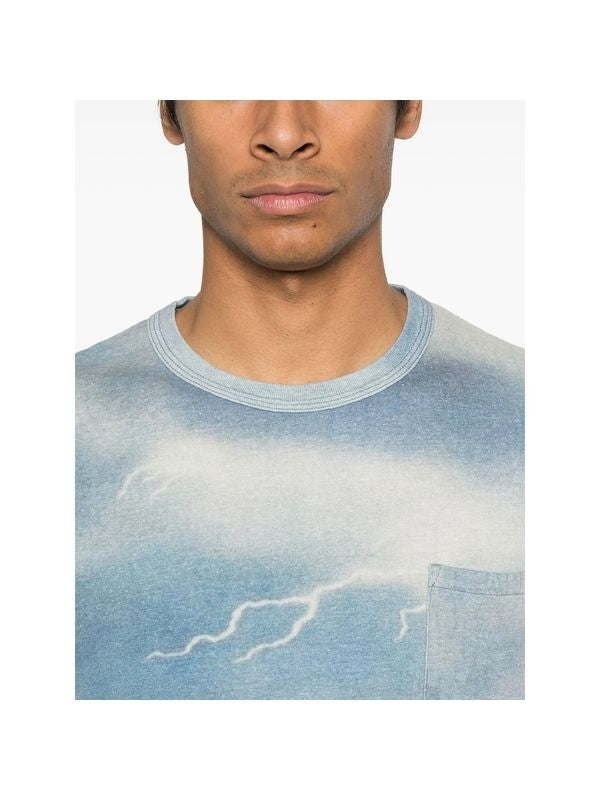 Allover Graphic Print Cotton Short Sleeve T-Shirt