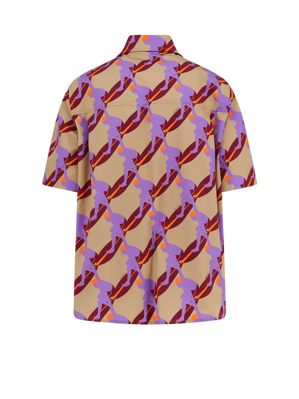 All-over Printing Cotton Short Sleeve Shirt