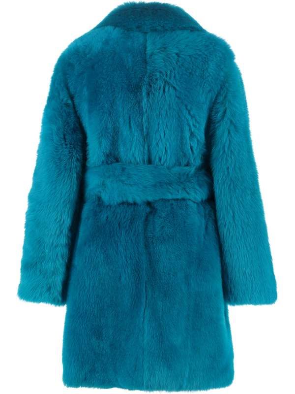 Belted Lambskin Shearling Coat