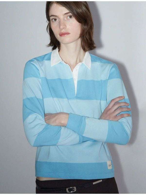 Susu Stripe Cotton Polo Shirt