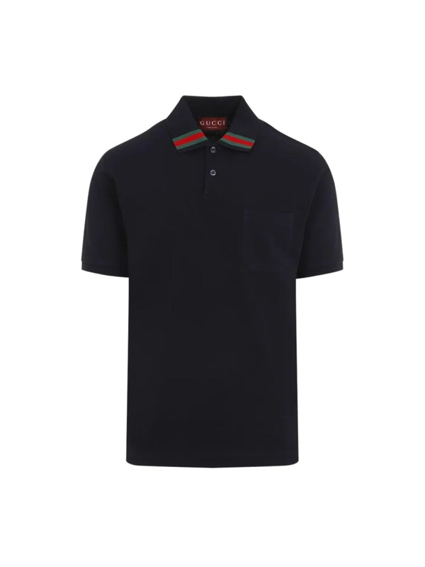 Web Detail Cotton Polo Shirt