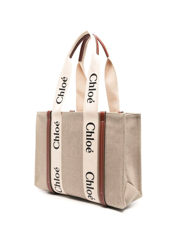 Woody Logo Strap Tote Bag