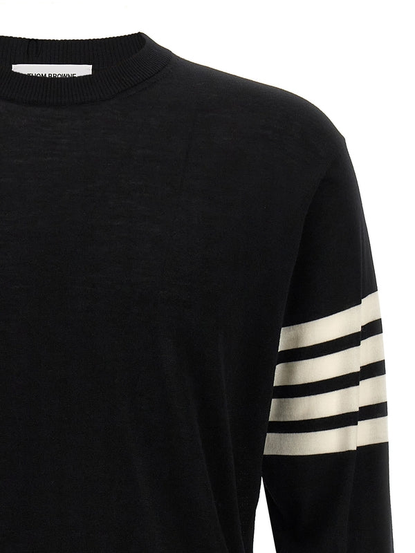 4-Bar Armband Crew Neck Wool Knit