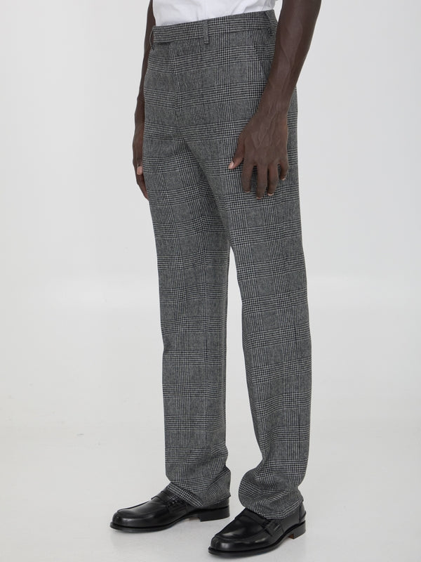 Check Wool Tailored Pants