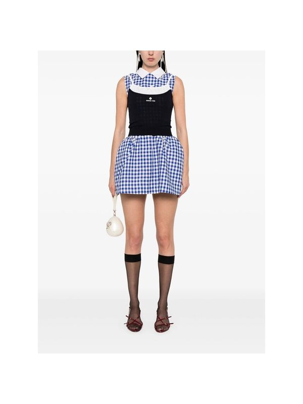 Logo Jacquard Silk Cashmere Tank Top