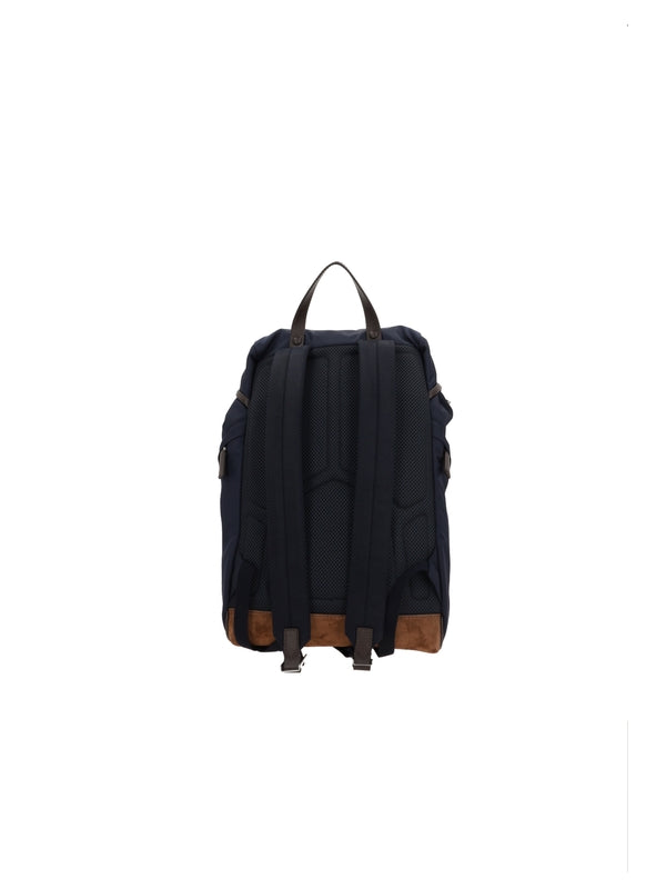 Triangle Logo Re-Nylon Leather Backpack