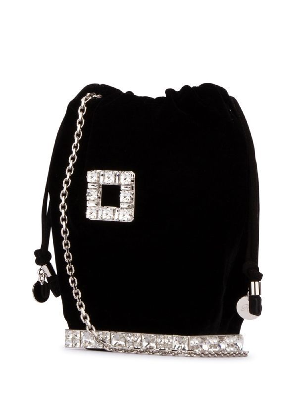 Viv Pocket Strass Velvet Cube Bag