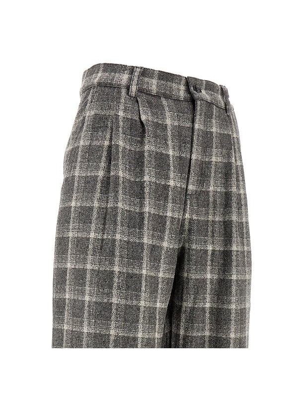 Check Pattern Wool Pants