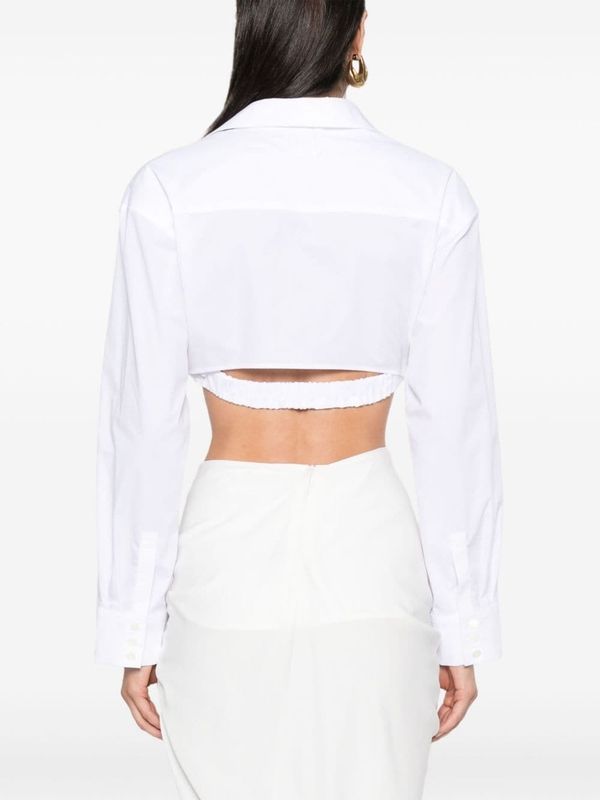 Cotton Blend Cropped Shirt