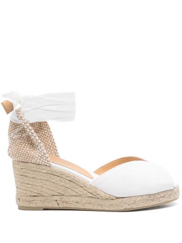 Castaner White Wedge Sandals