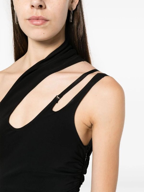 One-Shoulder Fitted Midi Dress