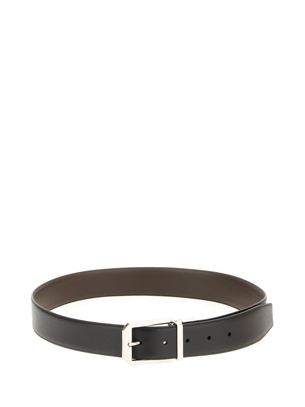 Z Zegna Black Leather Belts