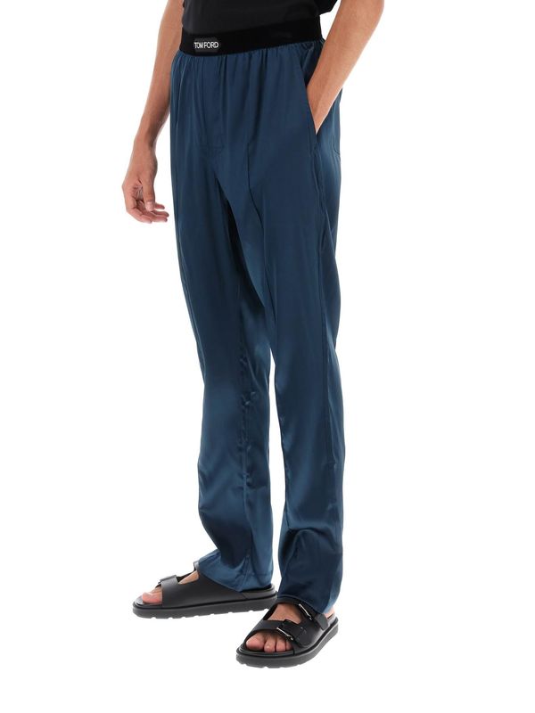 Logo Band Silk Pajama
  Pants