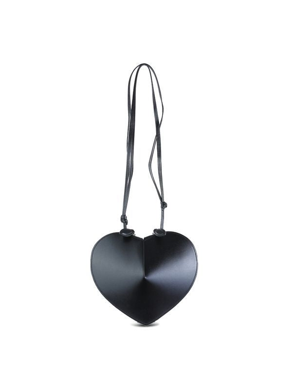 Logo Heart Leather Shoulder Bag