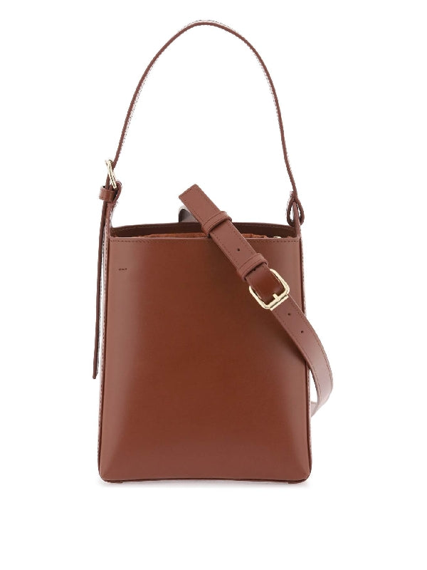 Virginie Logo Leather Small Tote Bag - Jente