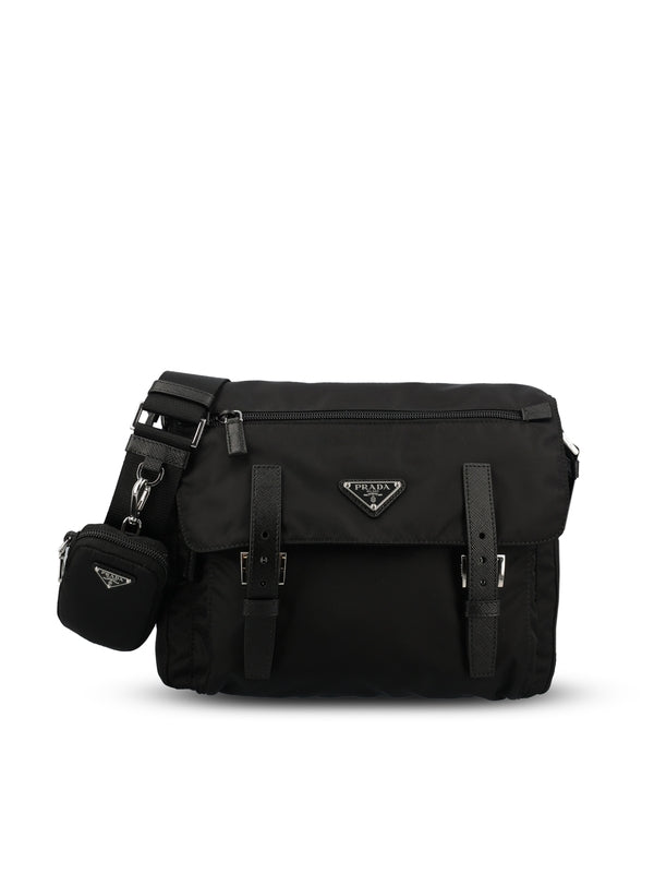 三角形徽标再生尼龙斜挎包