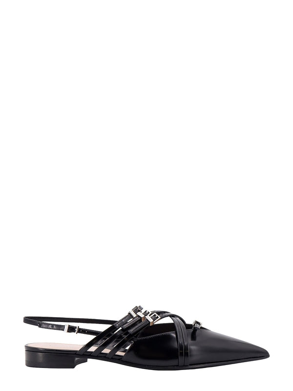 Buckle Strap Slingback Flat Shoes