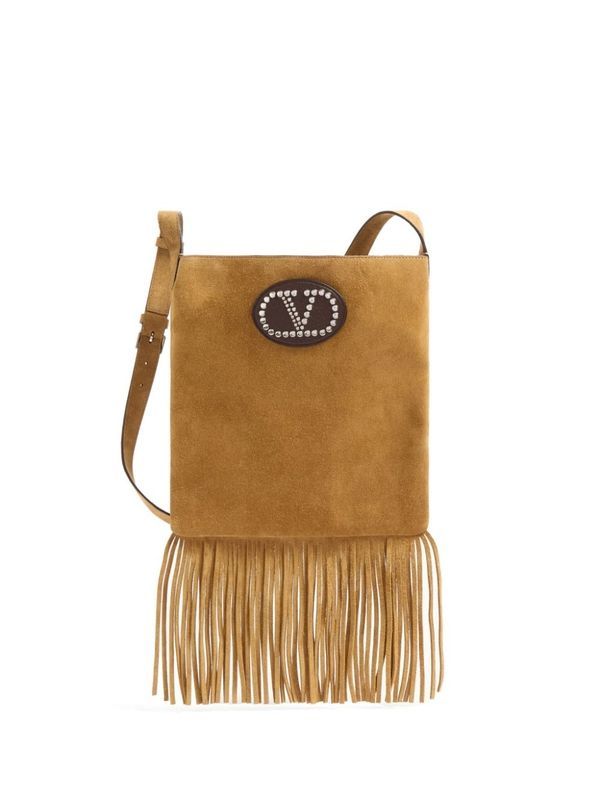 V Logo
  Decoration Fringe Crossbody Bag