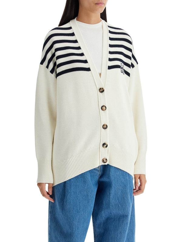 4g Stripe Wool Blend Cardigan