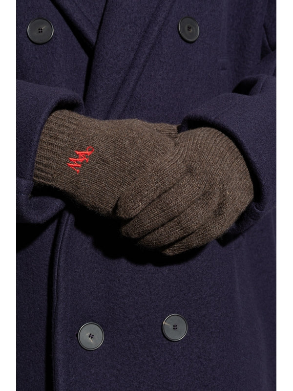 Logo Embroidered Cashmere Gloves