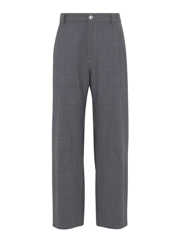 Wool Blend Wide Pants