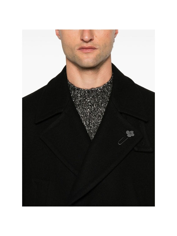 Boutonniere Wool Blend Coat