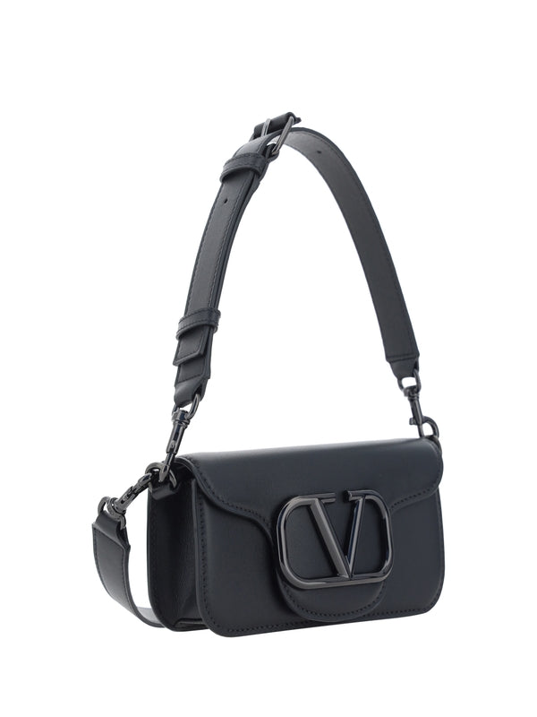 V Logo Leather Small Crossbody Bag