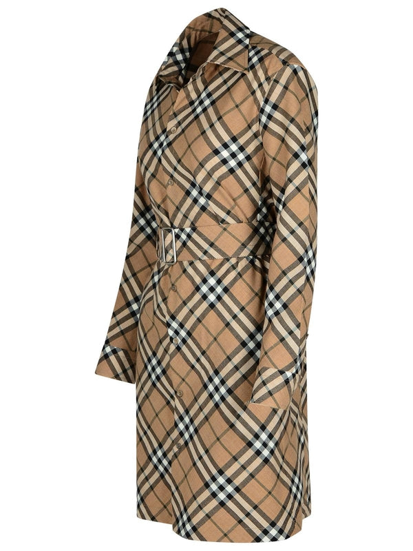 Vintage Check Belt Shirt Dress