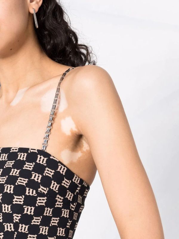 Monogram Chain Strap Mini Dress