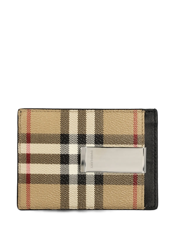 Vintage Check Money Clip Card Case