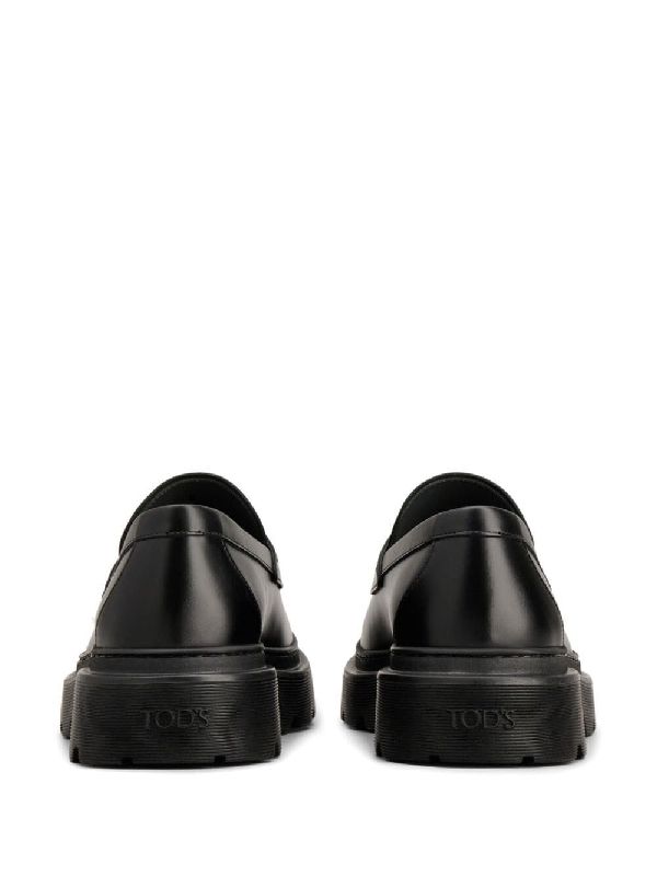 Black Leather Penny Loafers