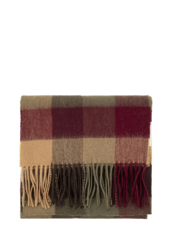 Barbour Burgundy Checked Wool Mufflers