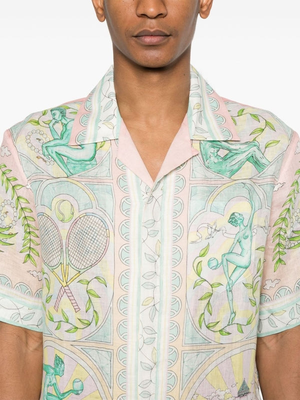 All-Over Printed Linen Shirt