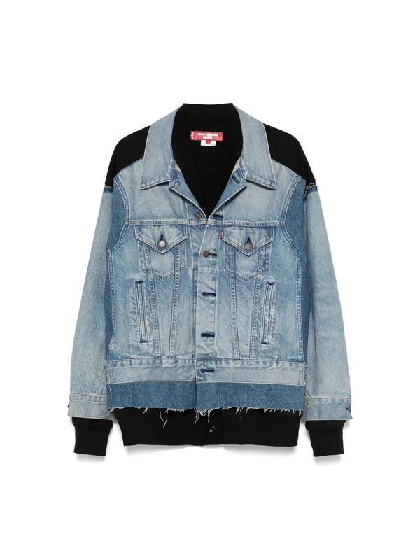 Patchwork Cotton Denim Trucker Jacket