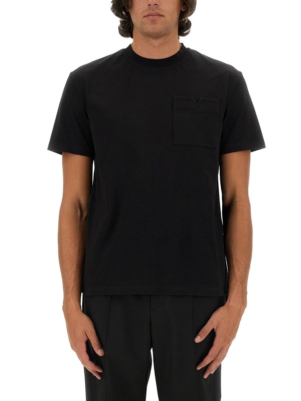 V Pocket Cotton Short Sleeve T-shirt