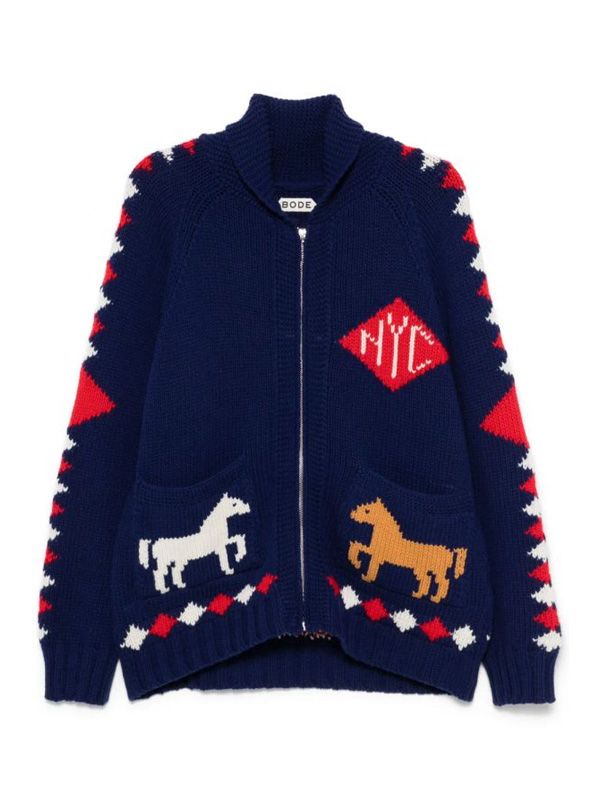 Diamond Coral Wool Cardigan