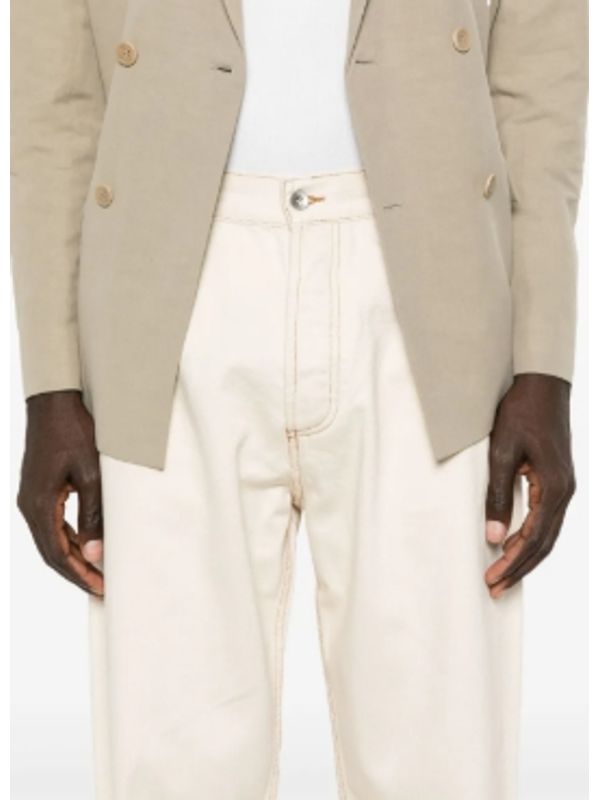 Back Logo Patch Stitch Denim Pants