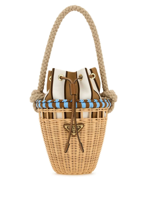 Wicker Mini Bucket Bag