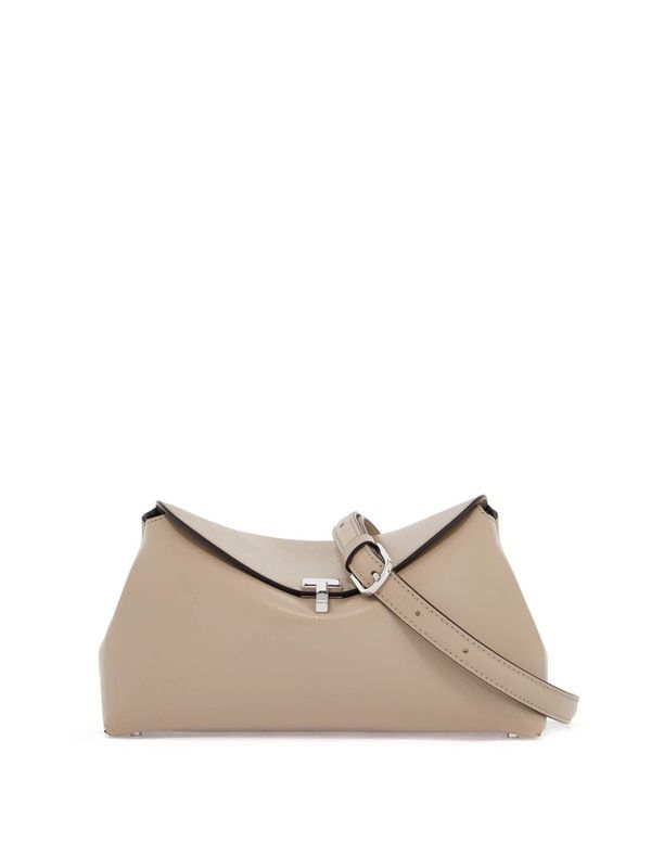 T Lock Leather Clutch Bag