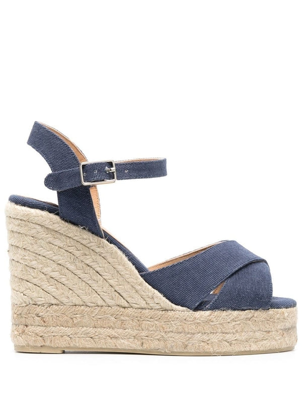 Castaner Navy Wedge Sandals