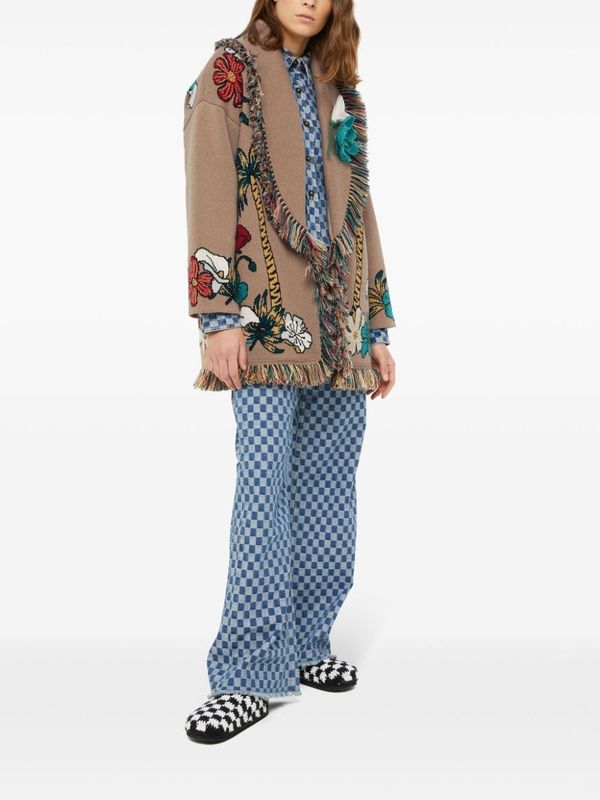 Flower Jacquard Cashmere Cardigan