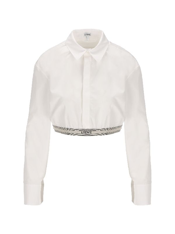 Logo Banded
  Crop Cotton Shirt