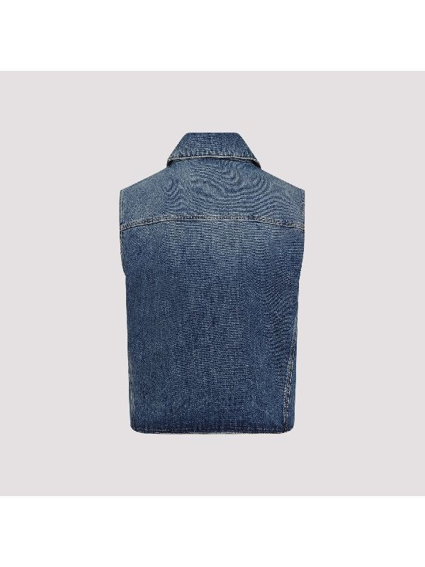 Chest Logo embroidery Denim Vest